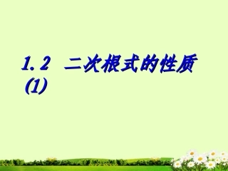 浙江省温州市泰顺县新浦中学八年级数学下册-1.2二次根式的性质(1)课件-人教新课标版