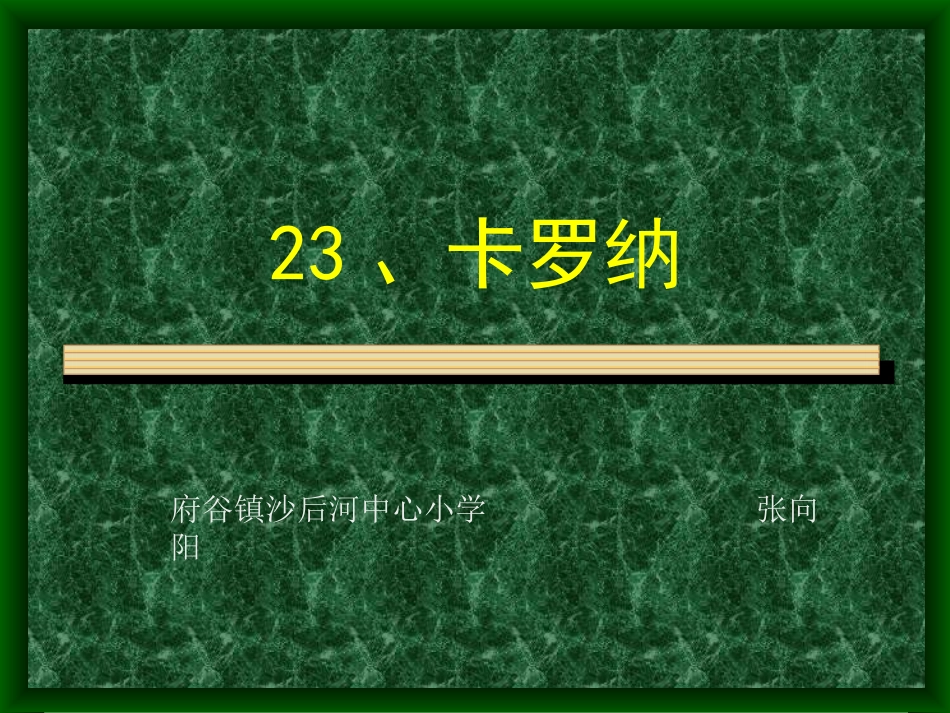 小学四年级上册语文第二十三课卡罗纳PPT课件2._第1页