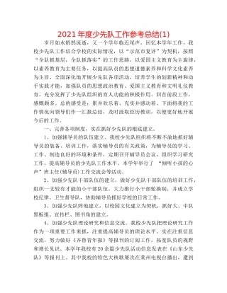 2024年度少先队工作参考总结(1) 