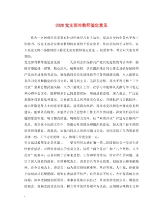 2024党支部对教师鉴定意见 