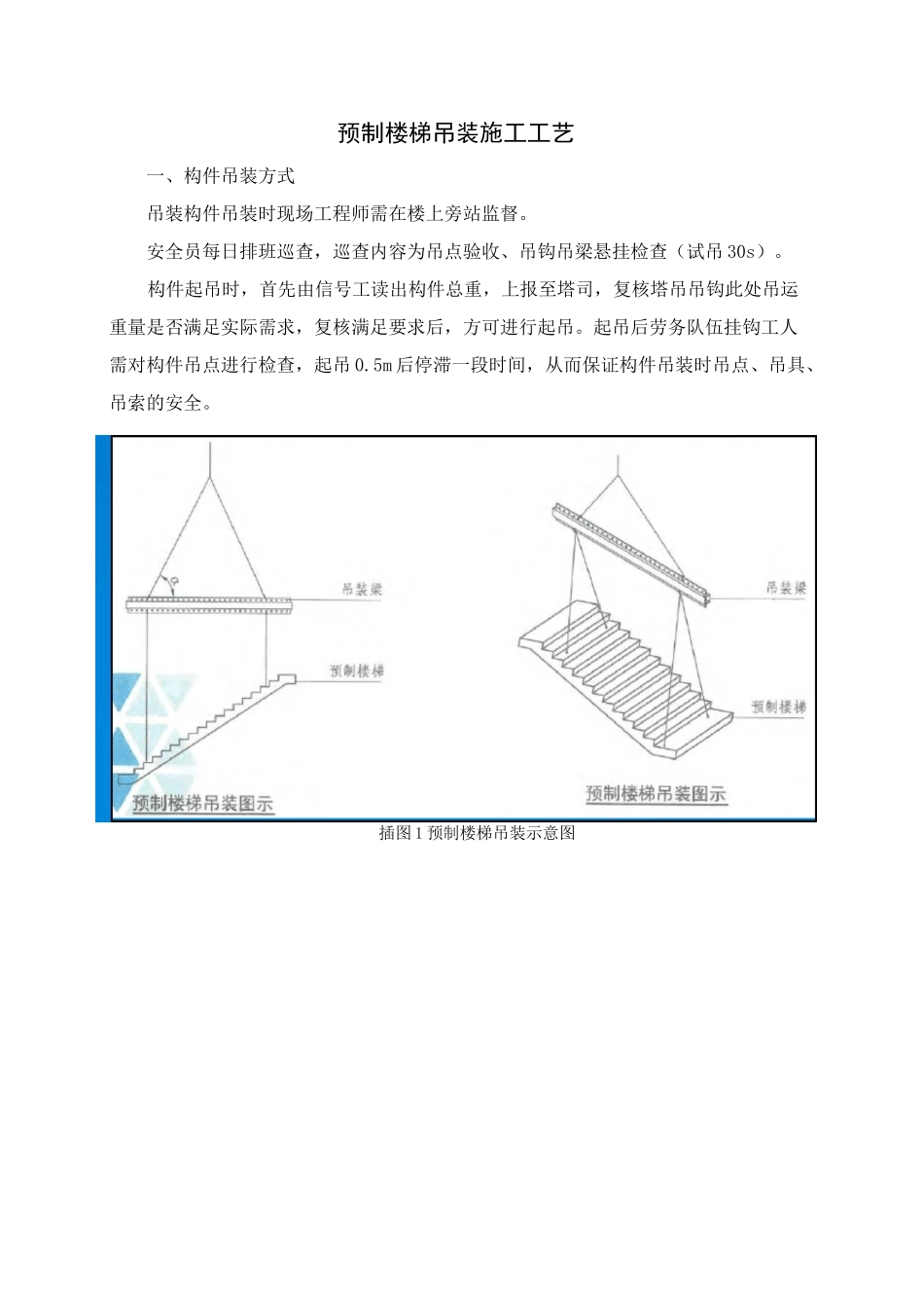 预制楼梯吊装施工工艺_第1页