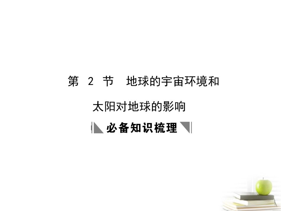 浙江省义乌市高三地理《第3节-地球的宇宙环境和太阳对地球的影响》复习课件_第1页