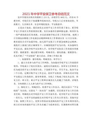 2024年安全保卫参考总结范文 