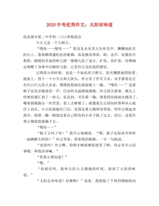 20考优秀作文太阳有味道 