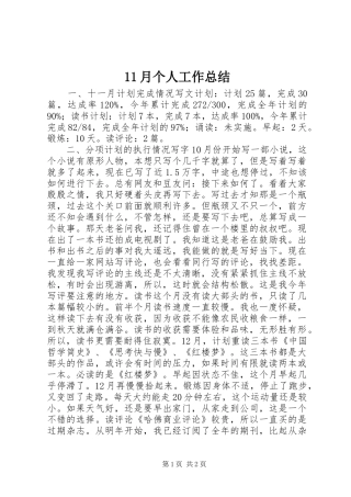 11月个人工作总结