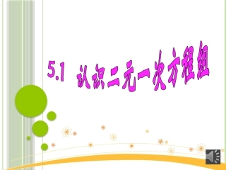 5.1-认识二元一次方程组