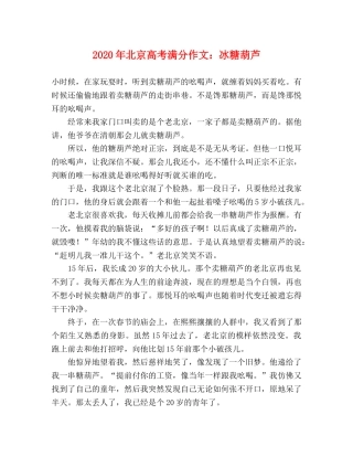 2024年北京高考满分作文冰糖葫芦 