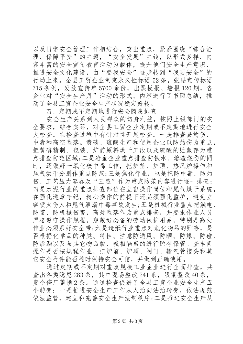 11月经济局安全生产工作总结范文_第2页