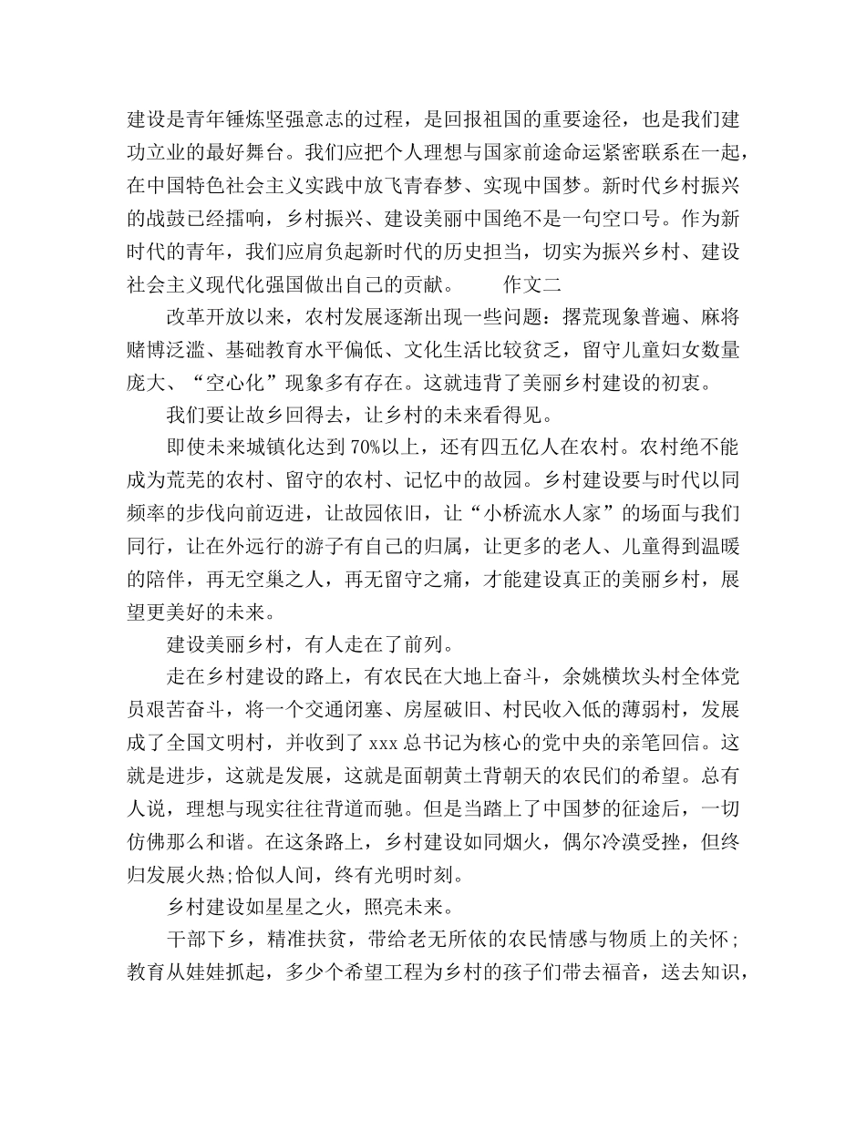 2024关于乡村振兴优秀作文4篇 _第2页