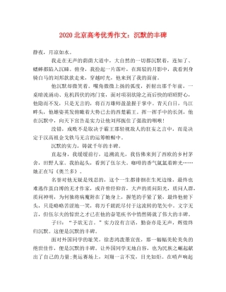 2024北京高考优秀作文沉默的丰碑 