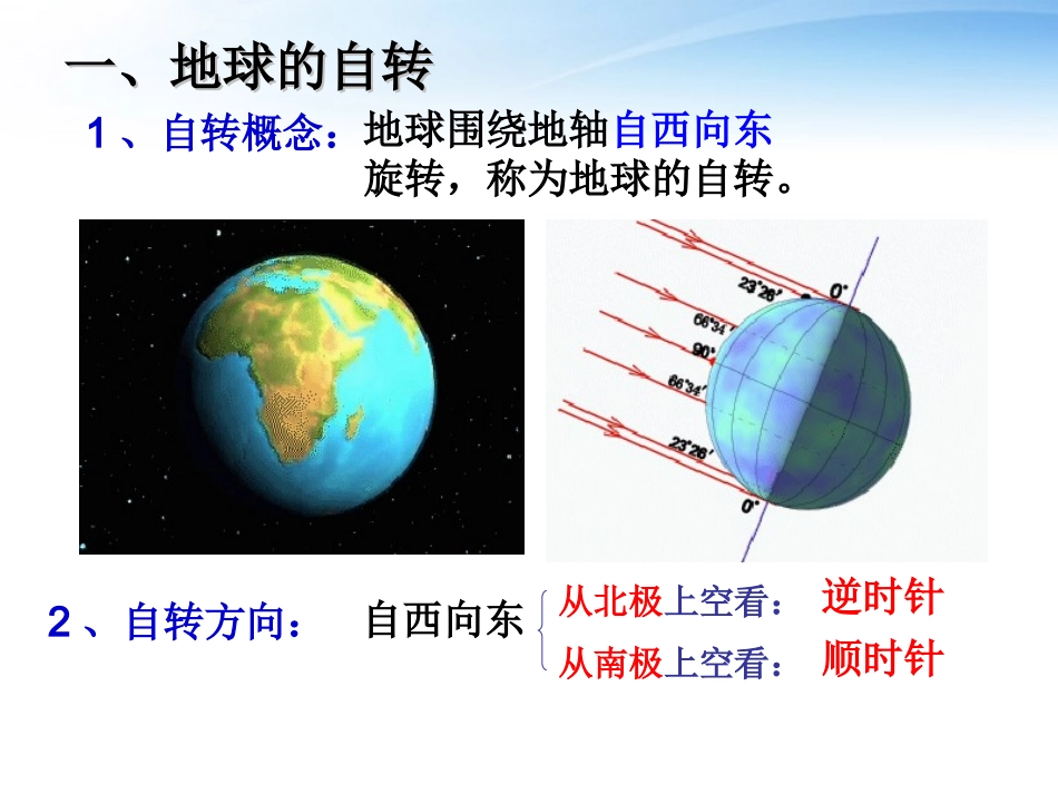 高中地理-地球的运动第一课时课件--新人教版必修1_第3页