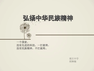 弘扬中华民族精神