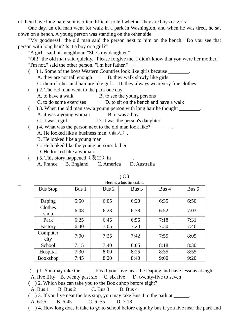 2016年小升初英语模拟测试题4_第3页