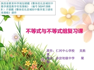 不等式与不等式组复习课.