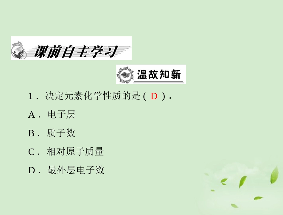 高中化学-第一章-第一节-第2课时-元素的性质与原子结构课件-新人教版必修2_第2页