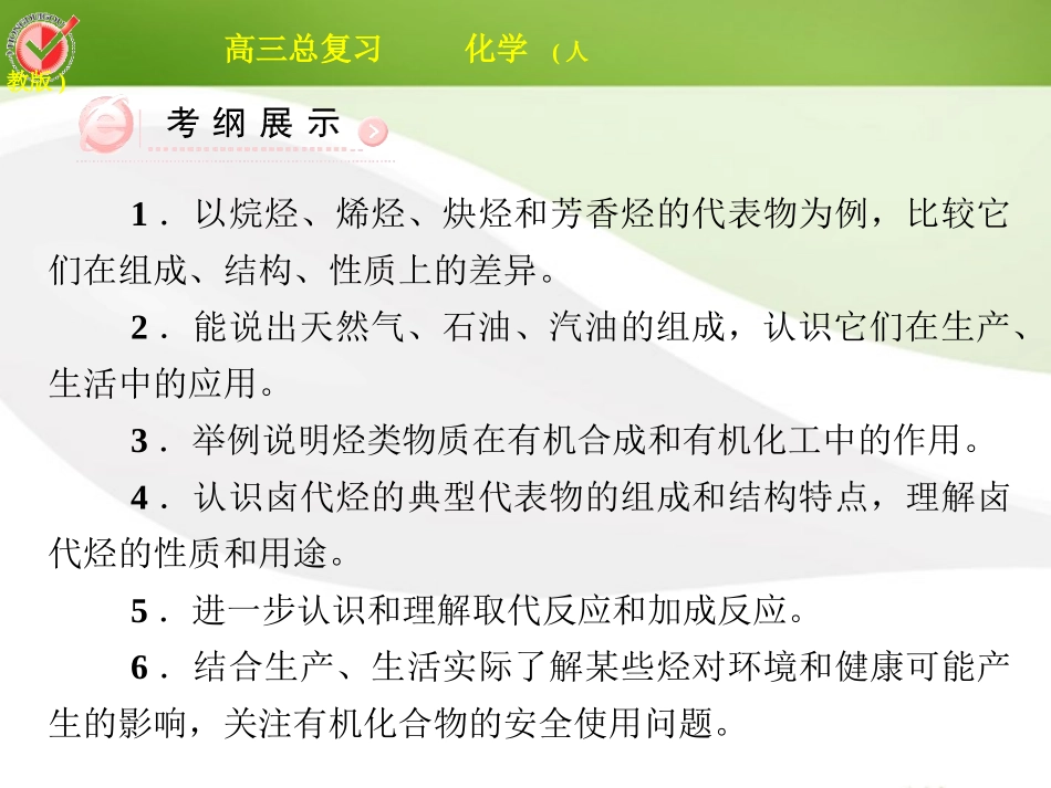 2012届高三化学总复习-选考2-1烃课件_第3页