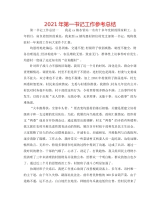 2024年第一书记工作参考总结 