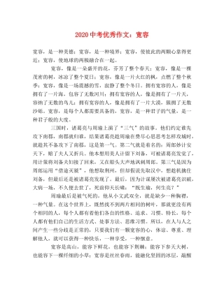 20考优秀作文宽容 