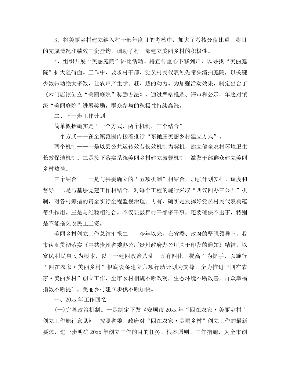 2024年工作参考总结-美丽乡村创建工作参考总结汇报 _第2页