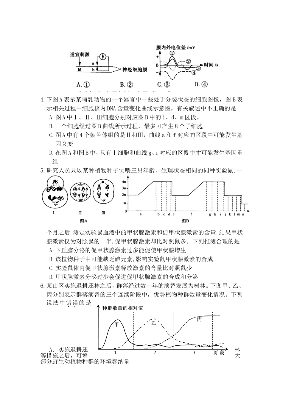 山西省太原五中2012届高三2月月考试题理综_第2页