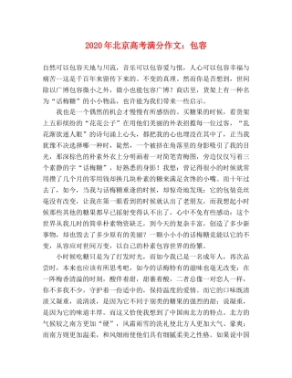 2024年北京高考满分作文包容 