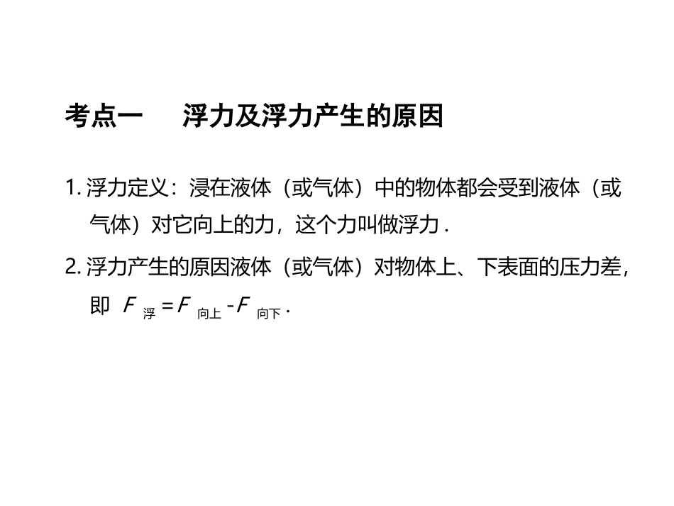 【中考新评价】2016中考物理总复习课件：第九单元---浮力(共16张PPT)_第2页