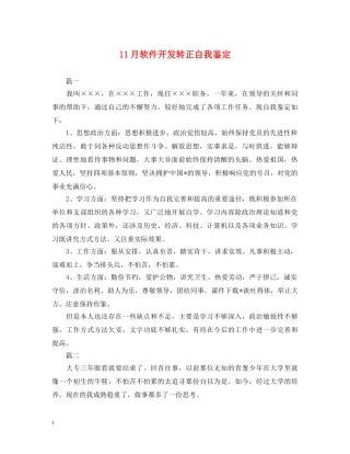 11月软件开发转正自我鉴定 