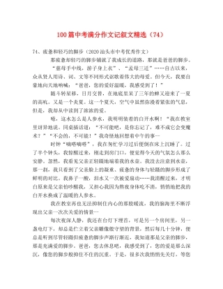 100篇中考满分作文记叙文精选（74） 