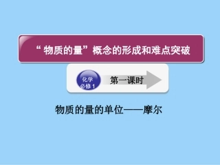 人教版高中化学必修一《物质的量的单位——摩尔》课件