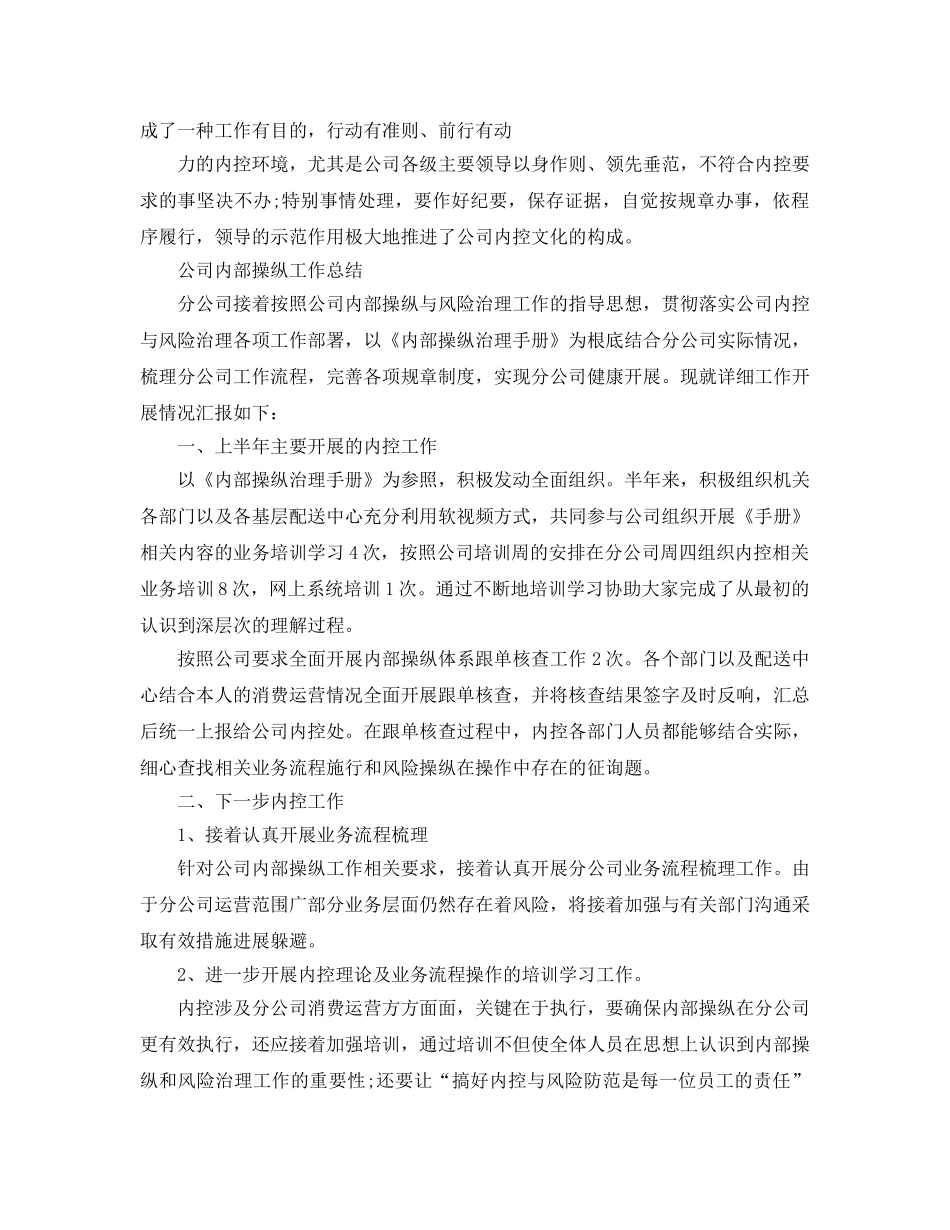 2024年工作参考总结-公司内部控制工作参考总结汇报 _第3页