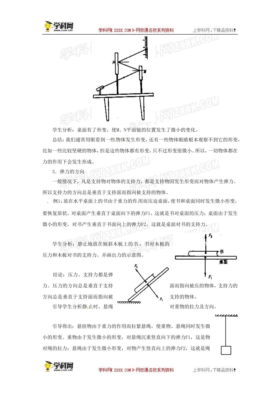 高一物理第三章第二节3.2弹力教案(新人教版必修1)_第3页