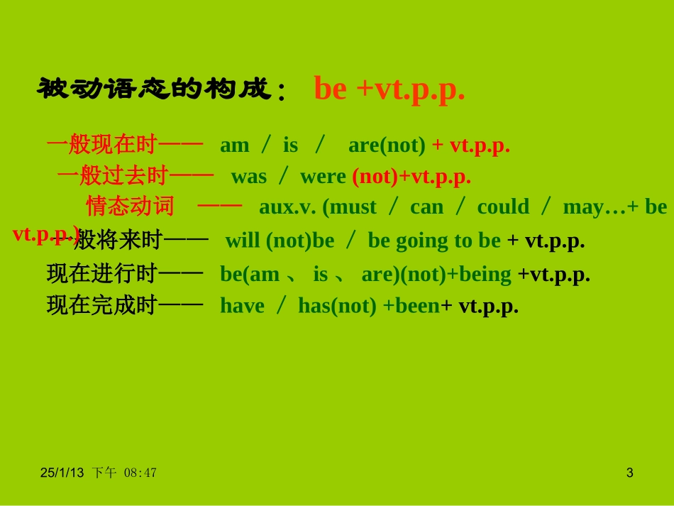 牛津英语8B-Unit1-语法-被动语态复习_第3页