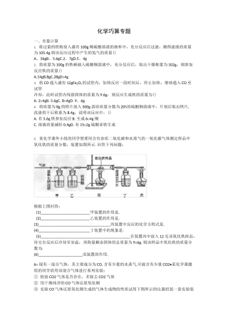 初中化学技巧性计算专题