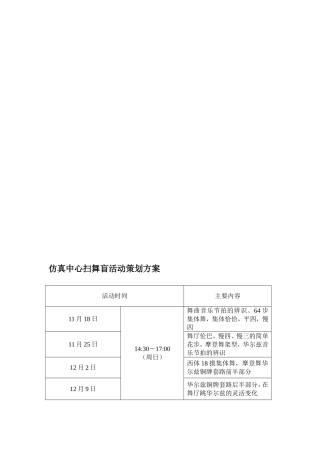 2007仿真中心扫盲舞会活动策划方案