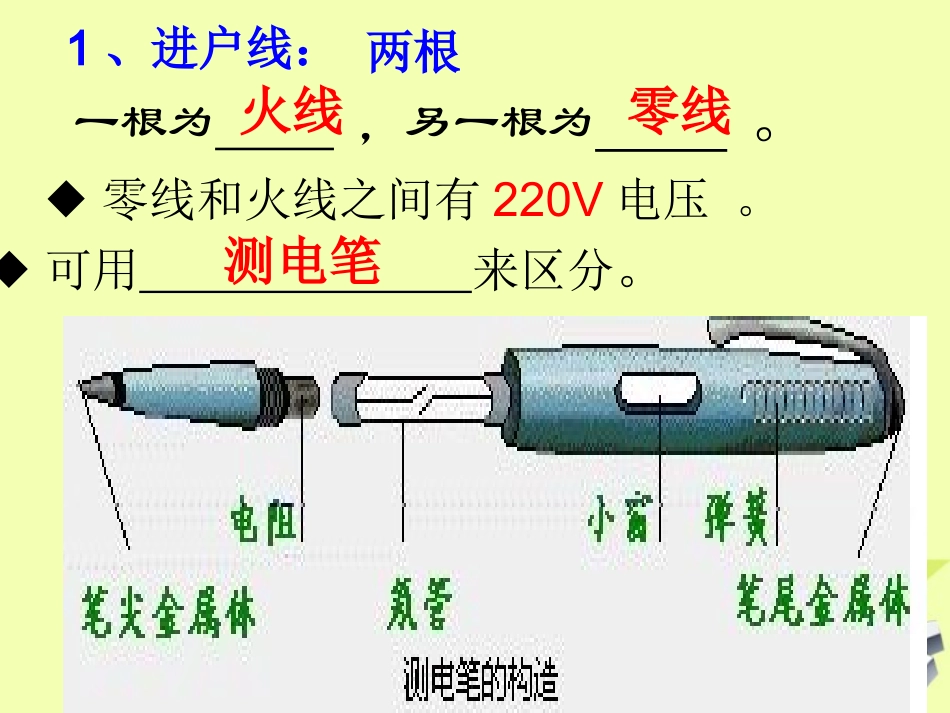 浙江省嵊州市城关中学八年级科学《第6节家庭电路》课件(1)_第3页