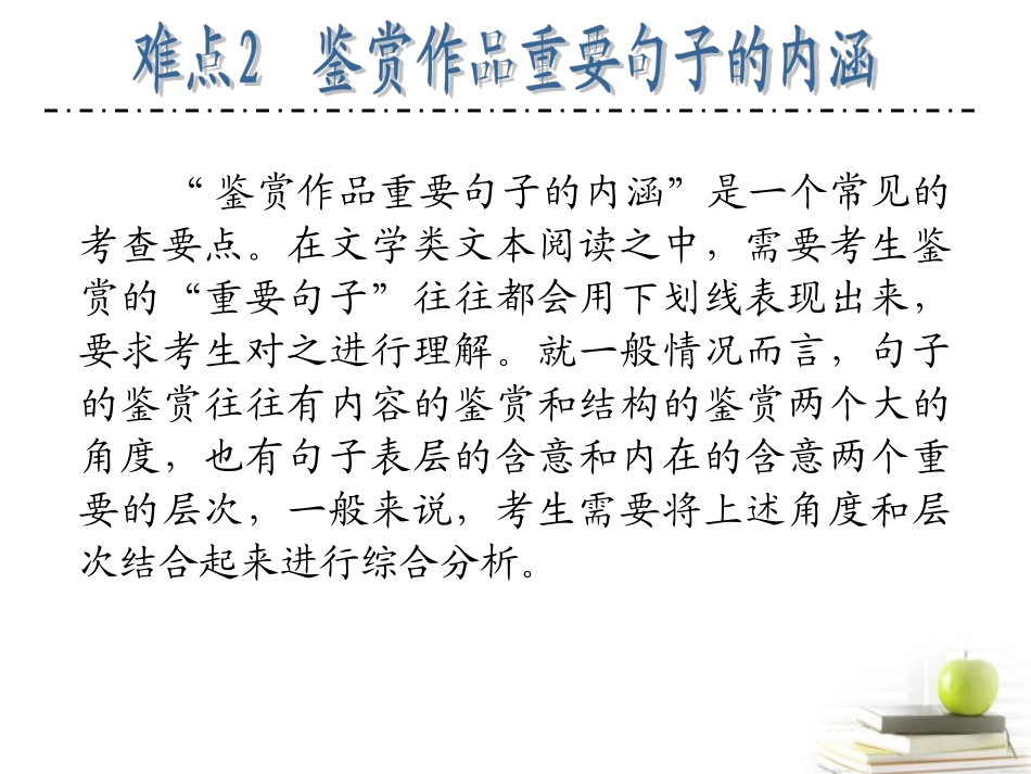 2012届江苏省高考语文二轮总复习专题导练-专题4-难点2-鉴赏作品重要句子的内涵课件-_第2页