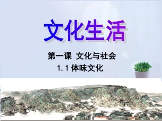 浙江省岱山县大衢中学高中政治-文化生活-体味文化课件-新人教版必修3