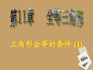 广西桂林市宝贤中学八年级数学-11.2《三角形全等的条件(1)》复习课件