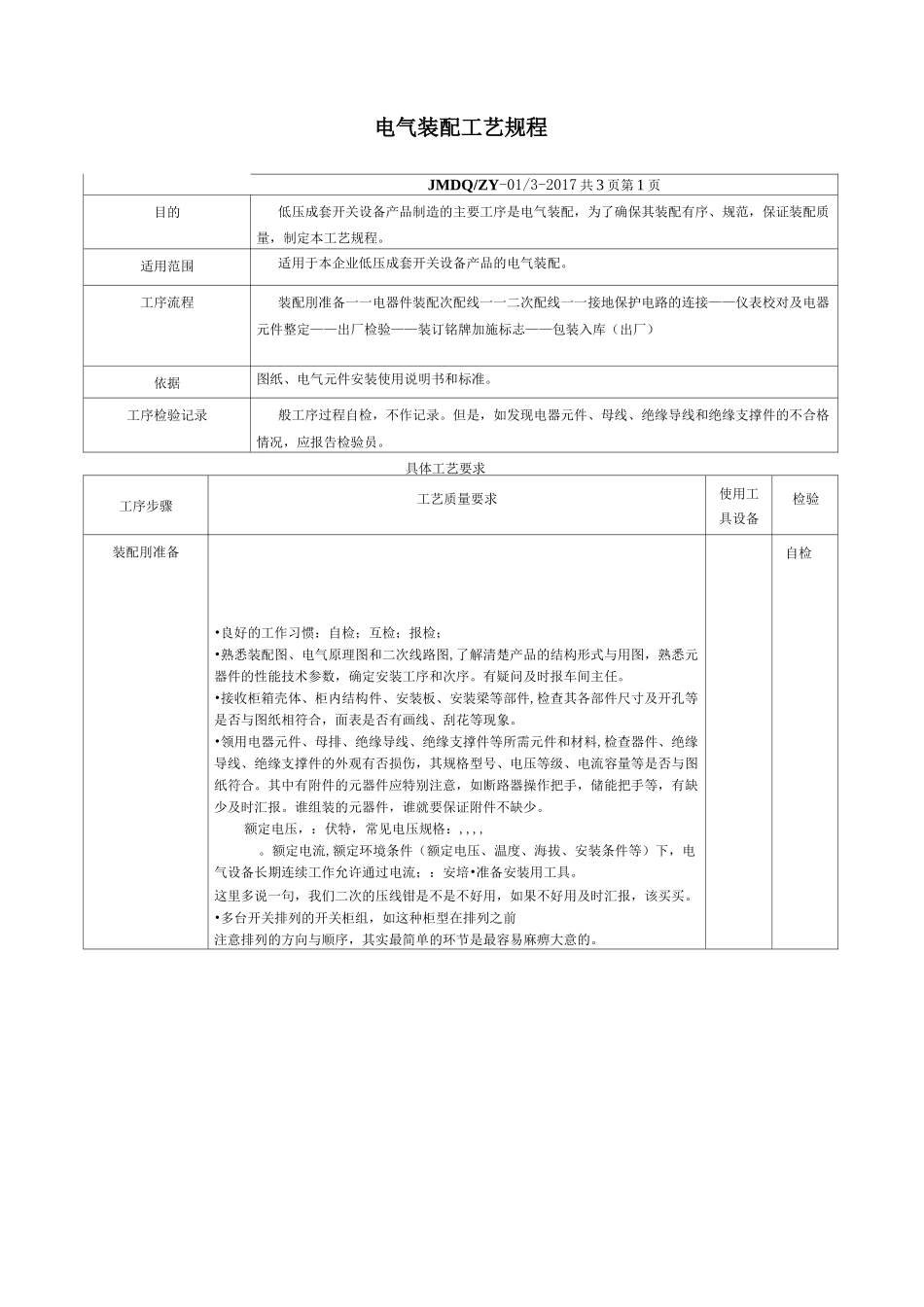 电气装配工艺规程_第1页