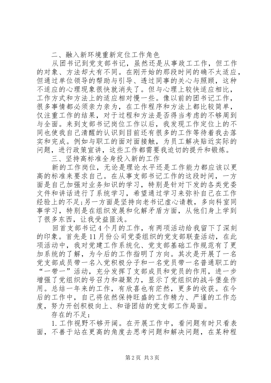 XX年12月公司支部书记个人工作总结_第2页