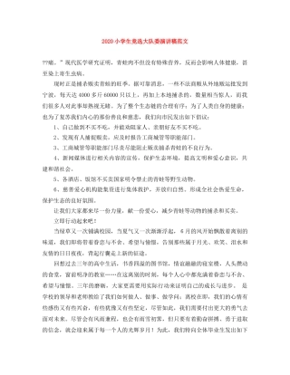 2024小学生竞选大队委演讲稿范文 