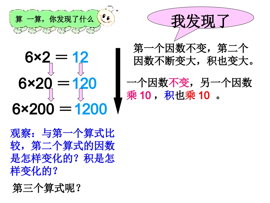 小学人教四年级数学李春玲--积的变化规律微课课件_第2页