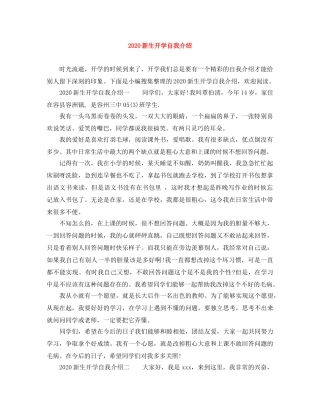 2024新生开学自我介绍 