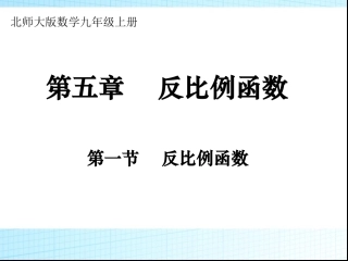5.1反比例函数