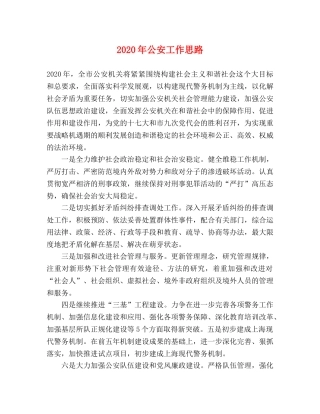 2024年公安工作思路 