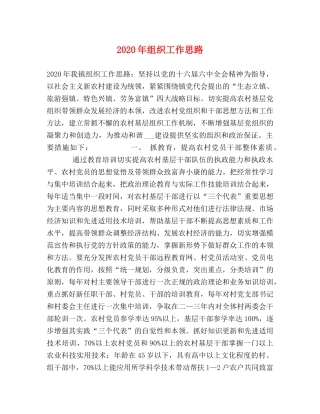 2024年组织工作思路 