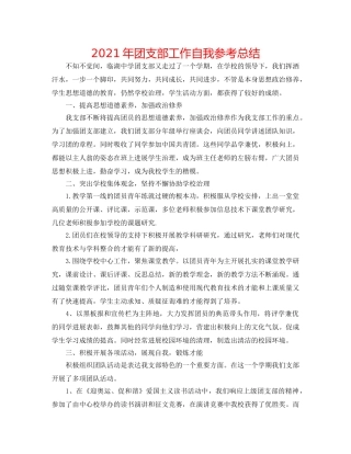 2024年团支部工作自我参考总结 