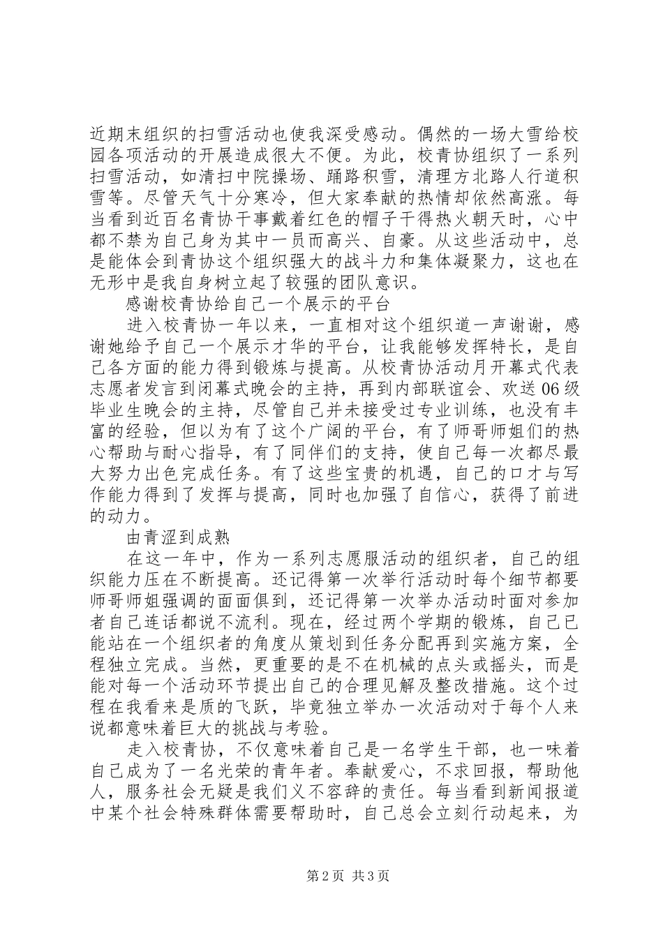 XX年12月青年志愿者协会个人总结范文_第2页