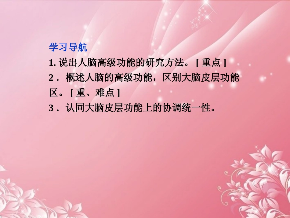 【优化方案】2013年高中生物-第一单元第三章第三节人脑的高级功能课件-中图版必修3_第2页