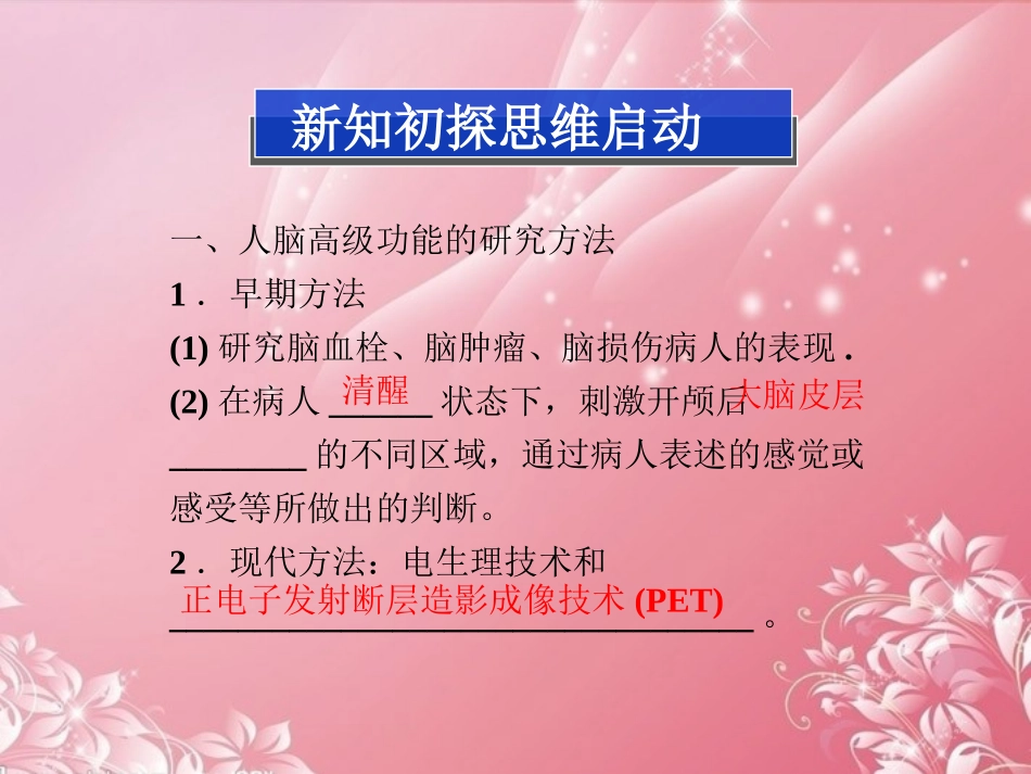 【优化方案】2013年高中生物-第一单元第三章第三节人脑的高级功能课件-中图版必修3_第3页